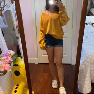 Orange V-cut sweater / shirt